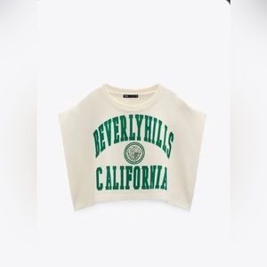Zara BEVERLY HILLS CROPPED TEE